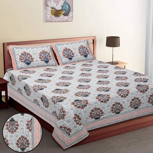 Orange_Cotton_Rajwada_Empire_Double_Bedsheet_With_Pillow_Cover_108_X_108_Cm